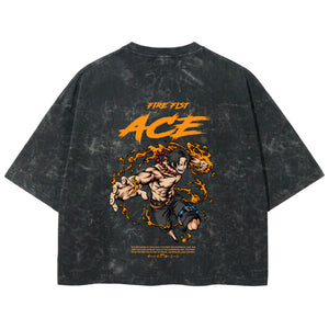Playera streetwear premium de anime y gaming ExtraLife MX, corte boxy deluxe mineral wash heavyweight en color Acid Wash, moda urbana mexicana de culto.