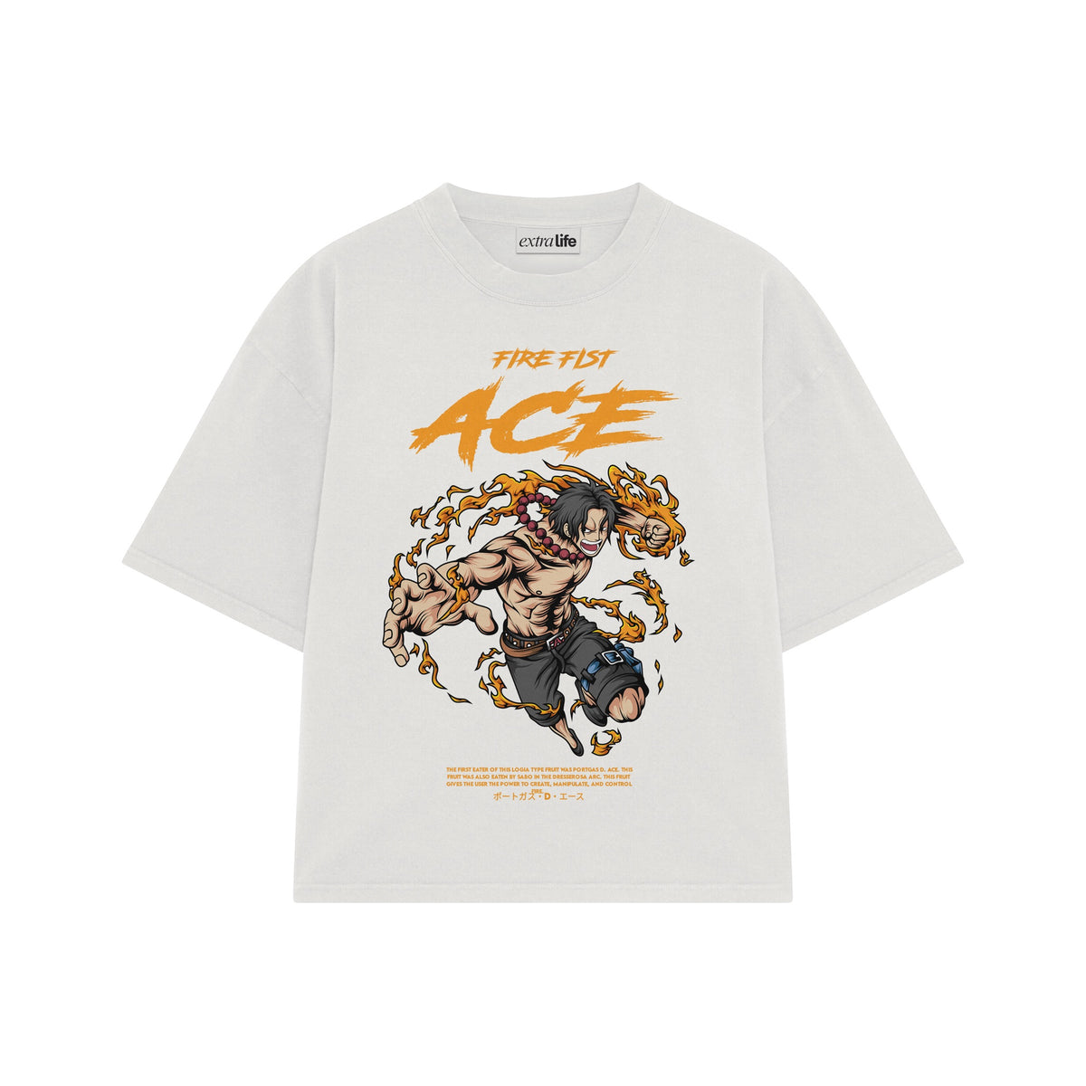 Playera streetwear premium de anime y gaming ExtraLife MX, corte oversized drop shoulder ligero y fresco en color Deep Black y Off-White, moda urbana mexicana de culto.