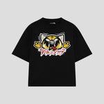 Playera streetwear premium de anime y gaming ExtraLife MX, corte oversized drop shoulder ligero y fresco en color Deep Black y Off-White, moda urbana mexicana de culto.