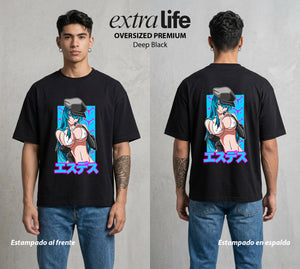 La Hoja de la Noche | La Emperatriz del Hielo #00006 - Playera Oversized Premium | Deep Black - Foto en modelo