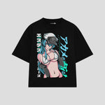 Playera streetwear premium de anime y gaming ExtraLife MX, corte oversized drop shoulder ligero y fresco en color Deep Black y Off-White, moda urbana mexicana de culto.