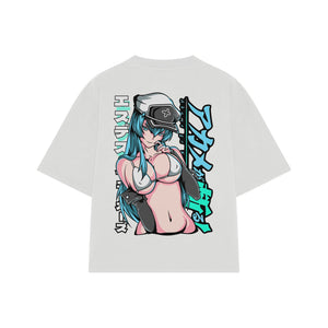 Playera streetwear premium de anime y gaming ExtraLife MX, corte oversized drop shoulder ligero y fresco en color Deep Black y Off-White, moda urbana mexicana de culto.