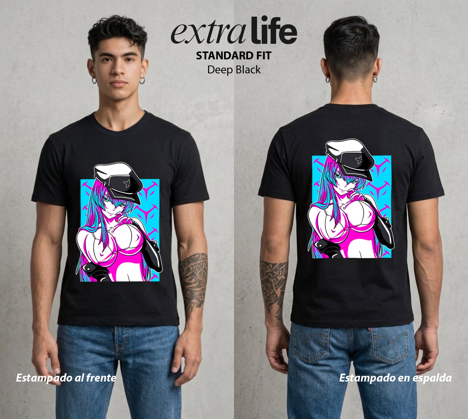 La Hoja de la Noche | La Emperatriz del Hielo #00008 - Playera Standard Fit | Deep Black - Foto en modelo