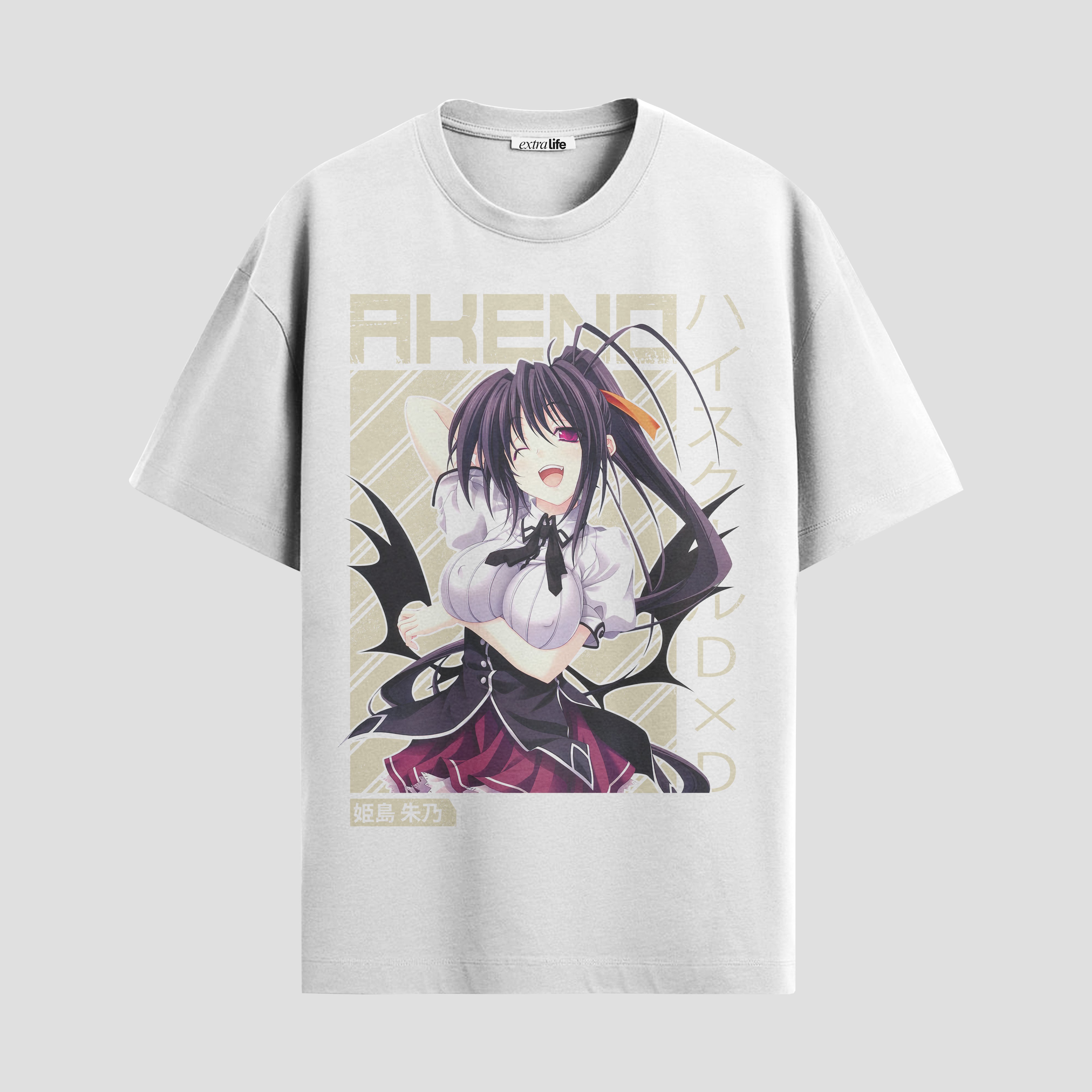 Playera urbana de anime y gaming ExtraLife MX, corte Standard Fit unisex ligero y transpirable en color Deep Black y Pure White, ropa de uso diario para gym y casual.