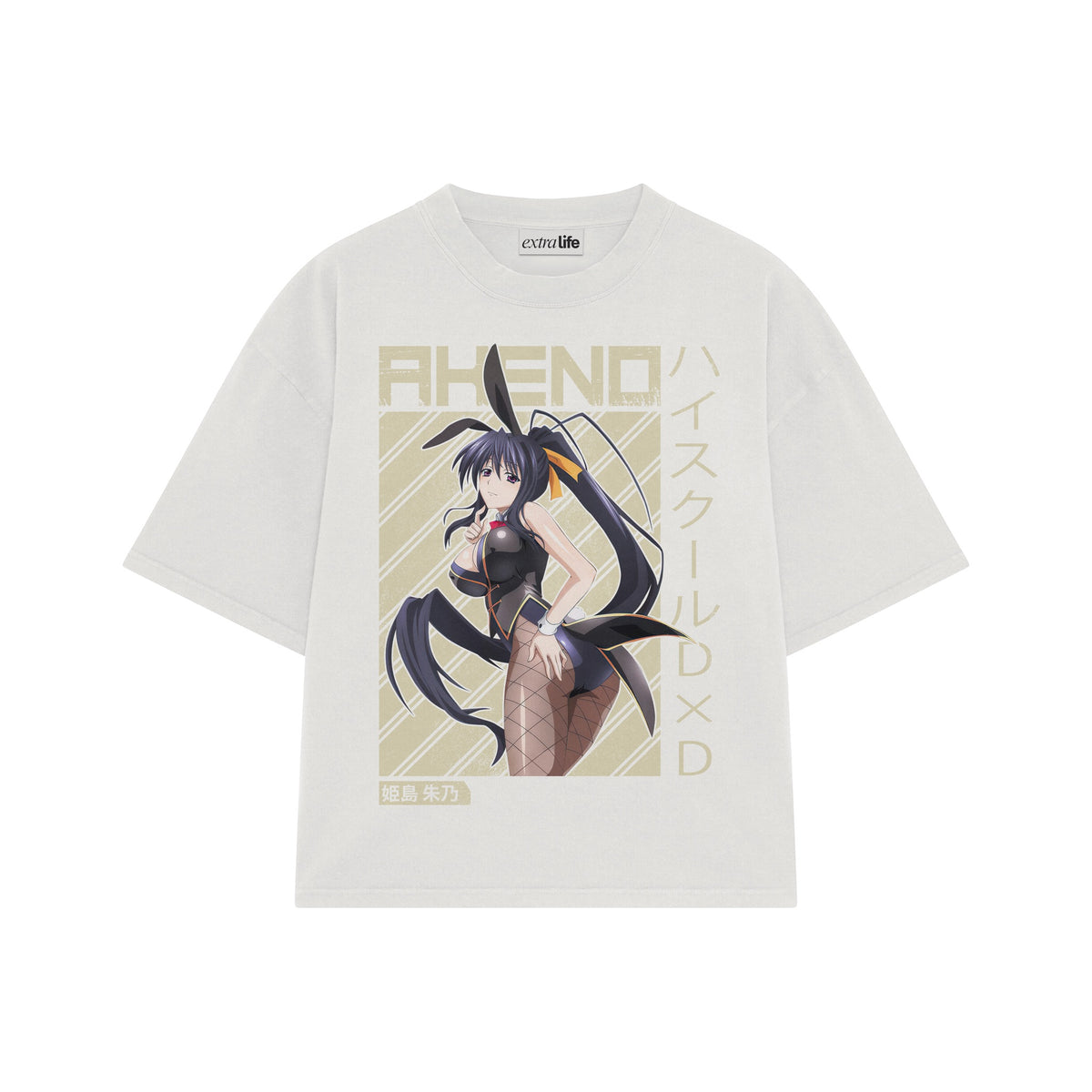Playera streetwear premium de anime y gaming ExtraLife MX, corte oversized drop shoulder ligero y fresco en color Deep Black y Off-White, moda urbana mexicana de culto.