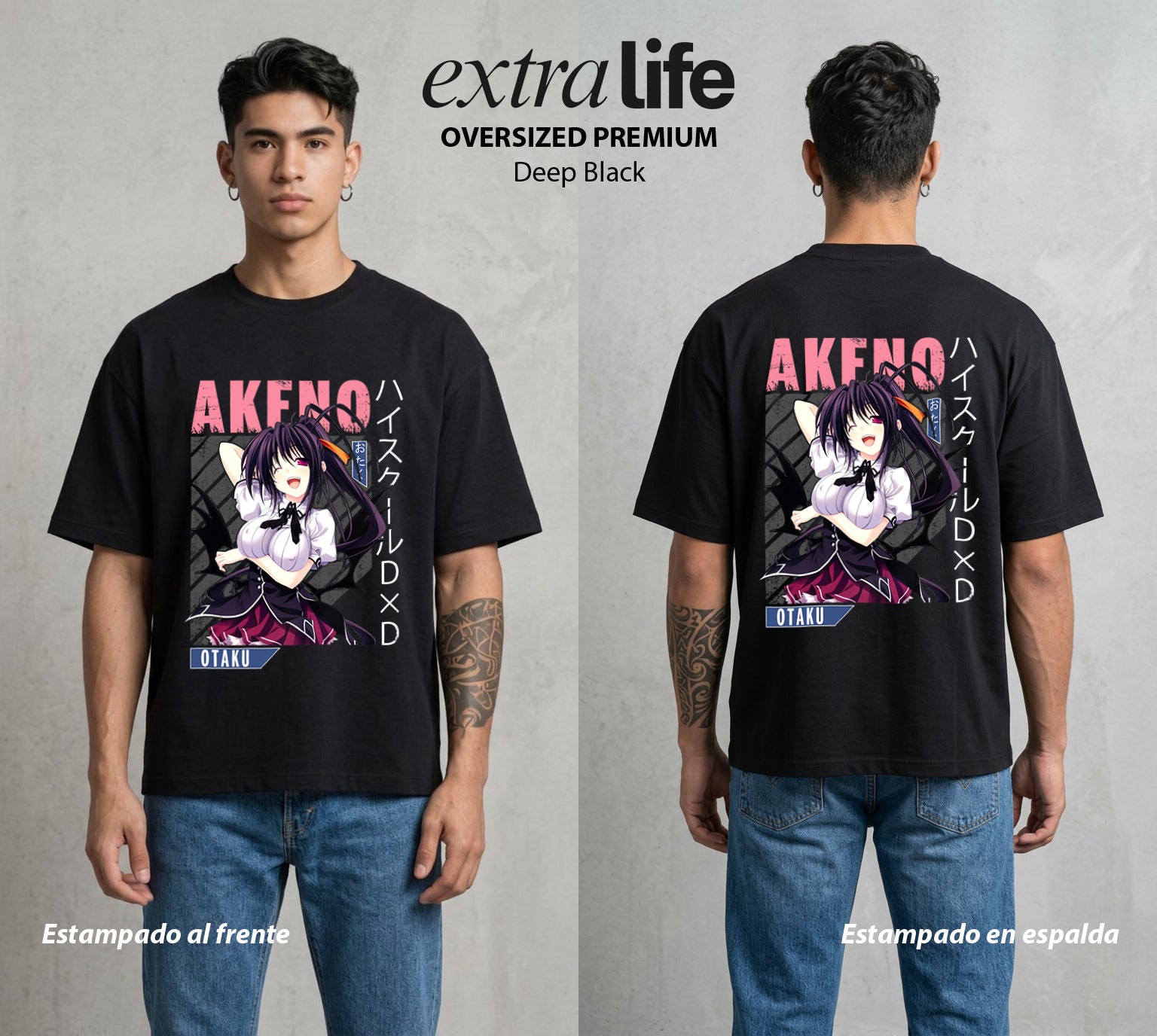 El Club del Diablo | La Miko del Poder #00014 - Playera Oversized Premium | Deep Black - Foto en modelo