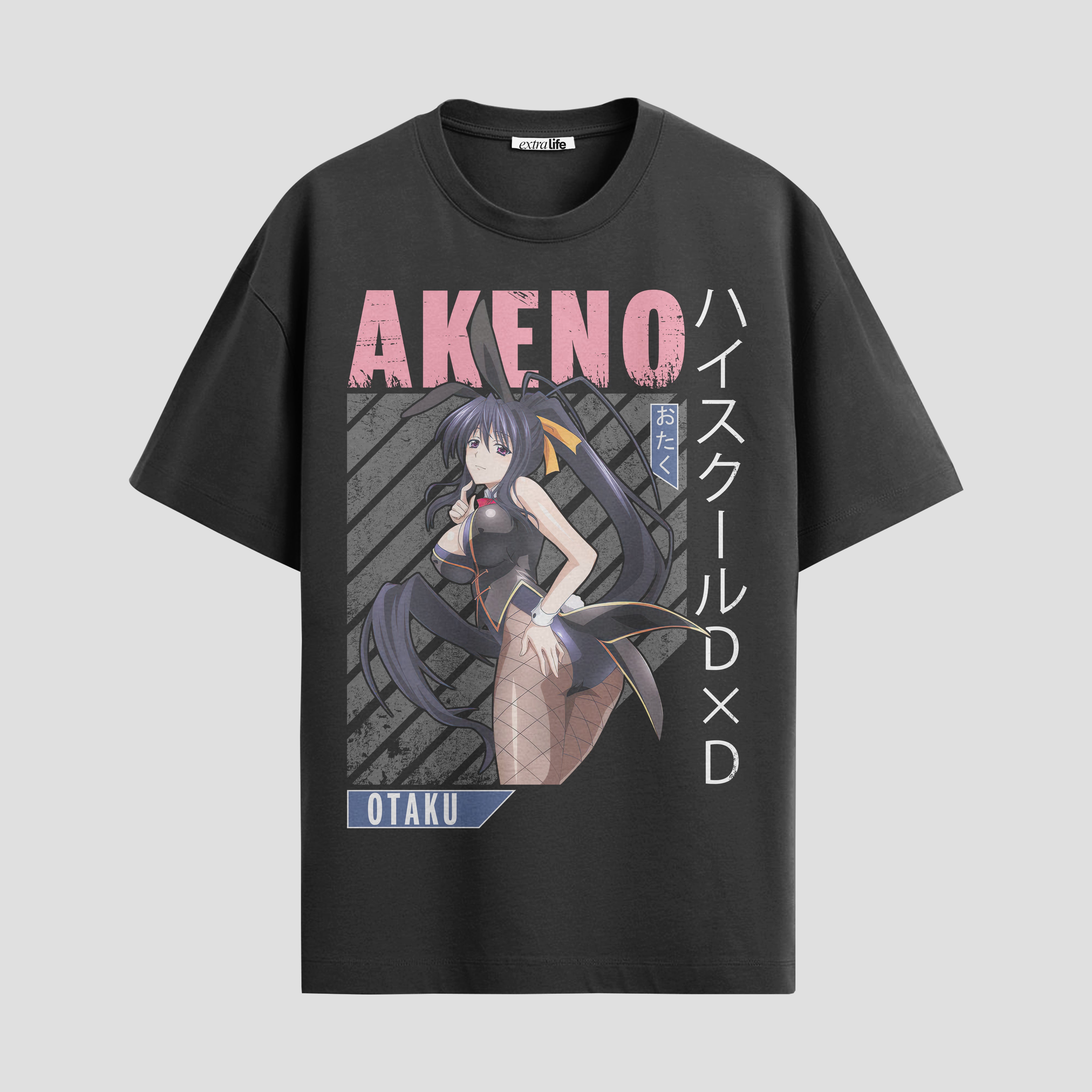 Playera urbana de anime y gaming ExtraLife MX, corte Standard Fit unisex ligero y transpirable en color Deep Black y Pure White, ropa de uso diario para gym y casual.