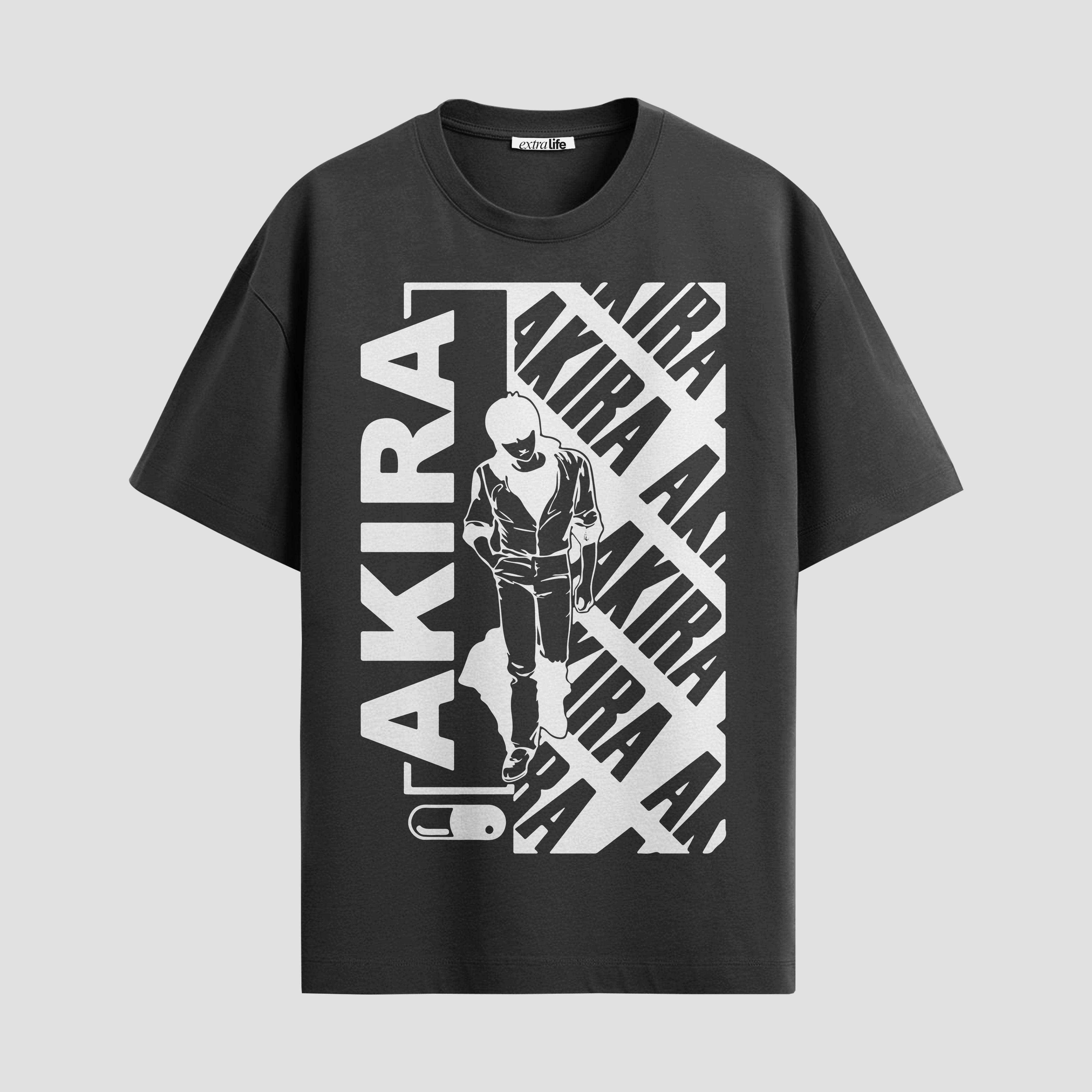 Playera urbana de anime y gaming ExtraLife MX, corte Standard Fit unisex ligero y transpirable en color Deep Black y Pure White, ropa de uso diario para gym y casual.