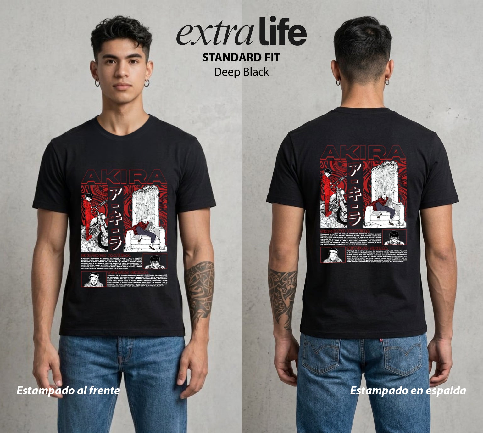Neo Tokyo | Neo Tokyo en Llamas #00021 - Playera Standard Fit | Deep Black - Foto en modelo
