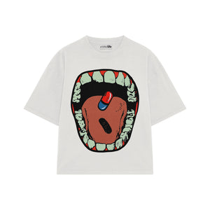 Playera streetwear premium de anime y gaming ExtraLife MX, corte oversized drop shoulder ligero y fresco en color Deep Black y Off-White, moda urbana mexicana de culto.