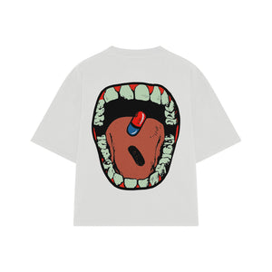 Playera streetwear premium de anime y gaming ExtraLife MX, corte oversized drop shoulder ligero y fresco en color Deep Black y Off-White, moda urbana mexicana de culto.