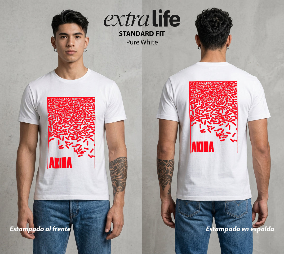 Neo Tokyo | Las Pastillas del Caos #00027 - Playera Classic Premium | Pure White - Foto en modelo