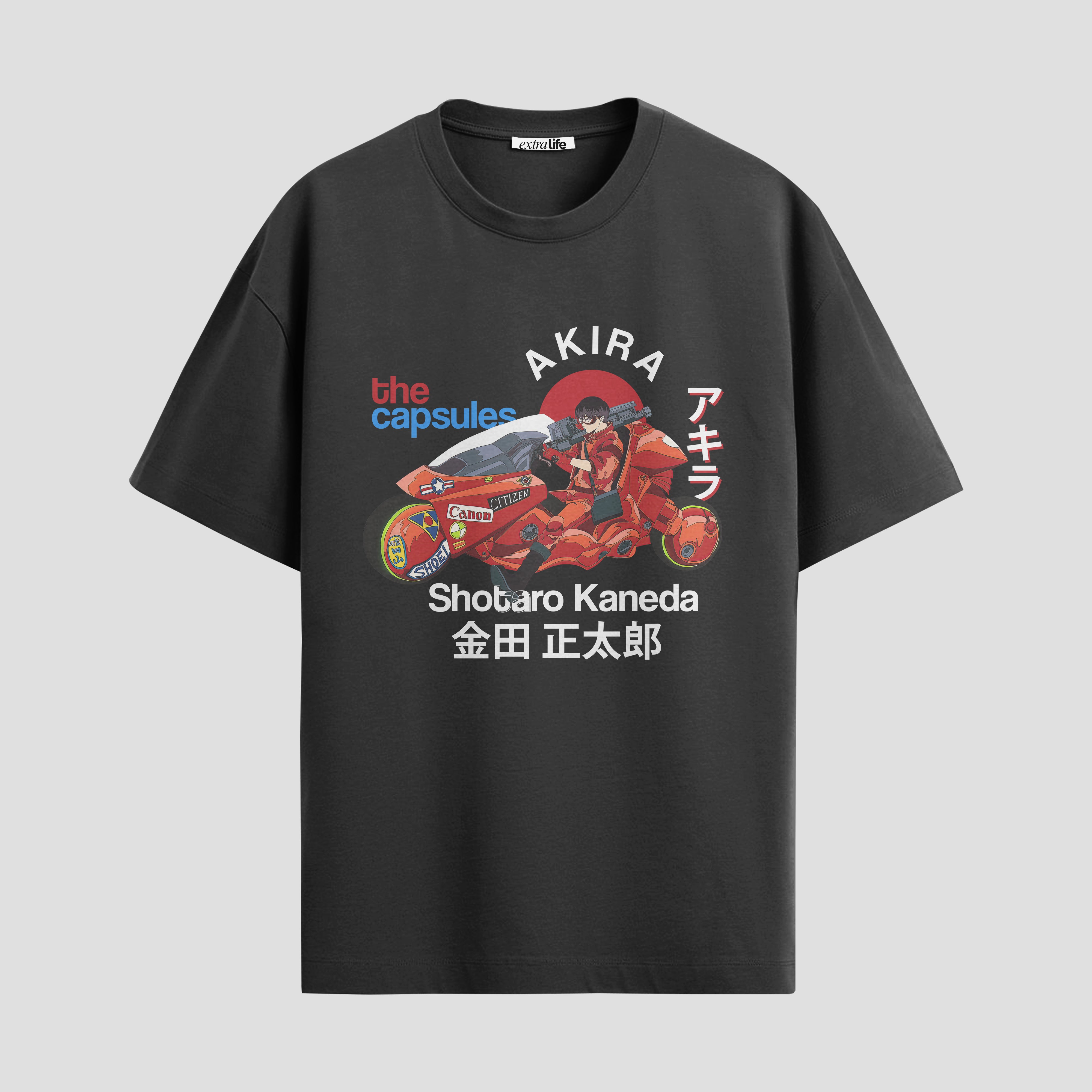 Playera urbana de anime y gaming ExtraLife MX, corte Standard Fit unisex ligero y transpirable en color Deep Black y Pure White, ropa de uso diario para gym y casual.