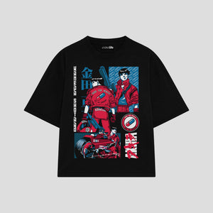 Playera streetwear premium de anime y gaming ExtraLife MX, corte oversized drop shoulder ligero y fresco en color Deep Black y Off-White, moda urbana mexicana de culto.