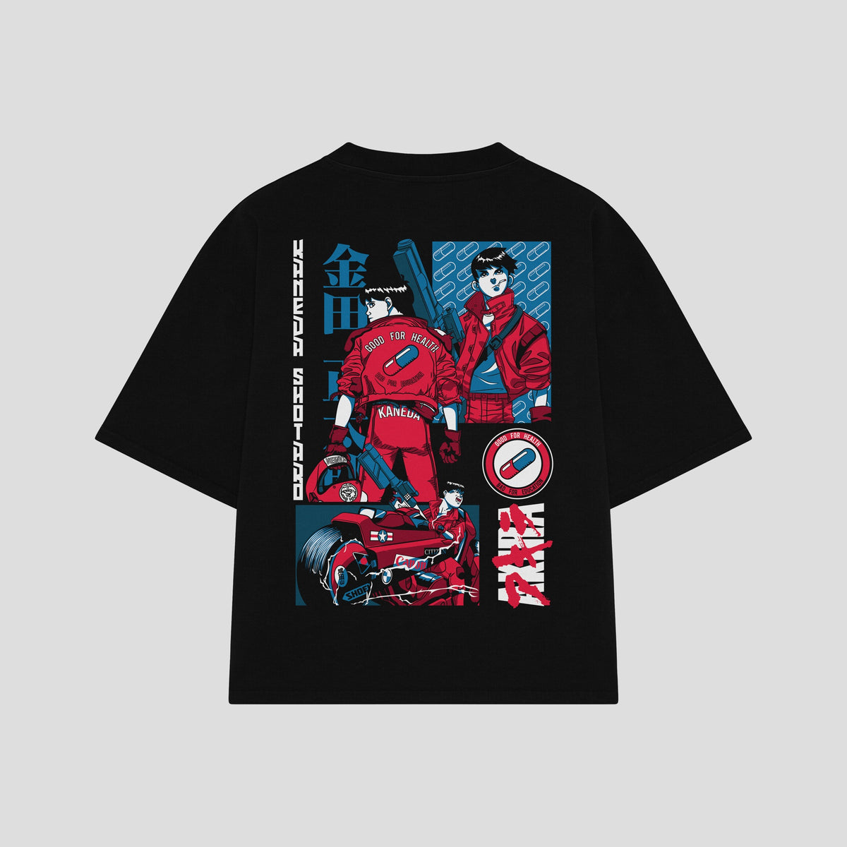 Playera streetwear premium de anime y gaming ExtraLife MX, corte oversized drop shoulder ligero y fresco en color Deep Black y Off-White, moda urbana mexicana de culto.