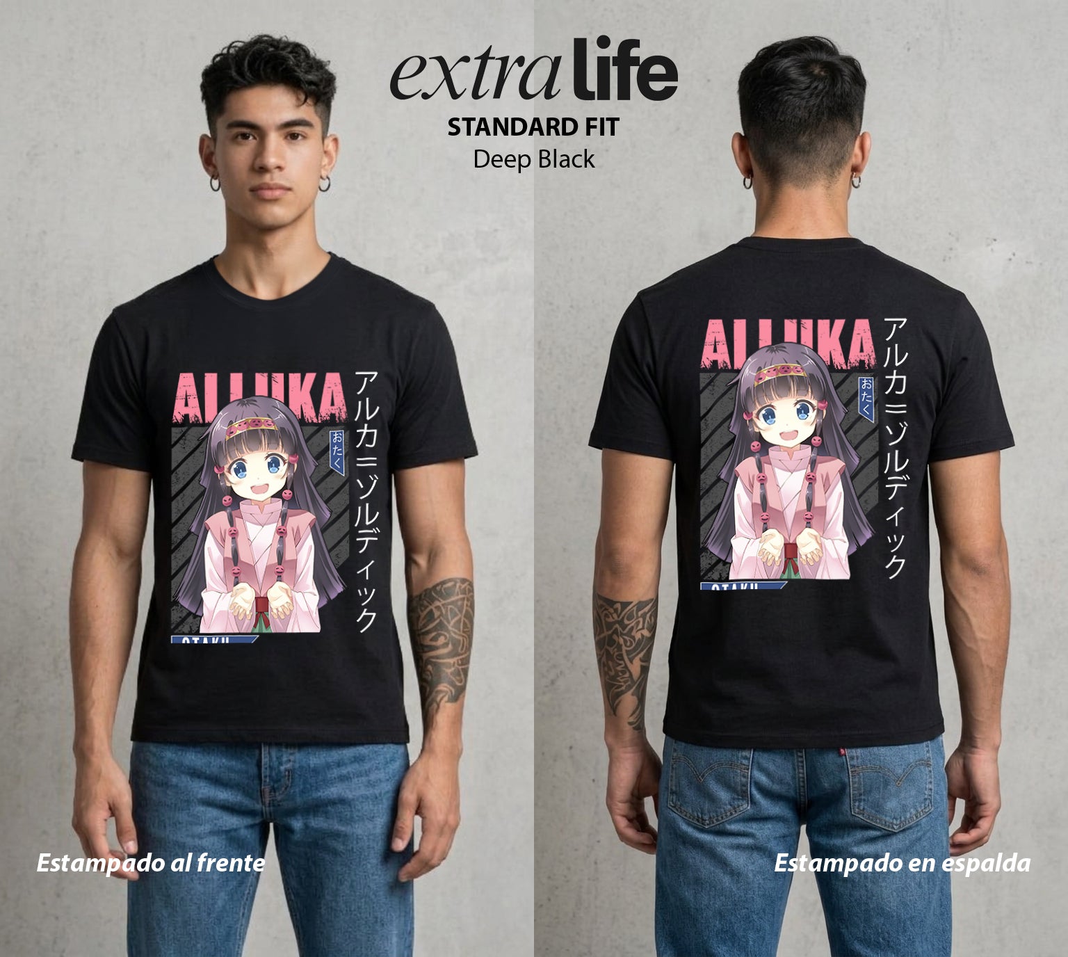 La Prueba del Cazador | El Deseo del Clan #00040 - Playera Standard Fit | Deep Black - Foto en modelo