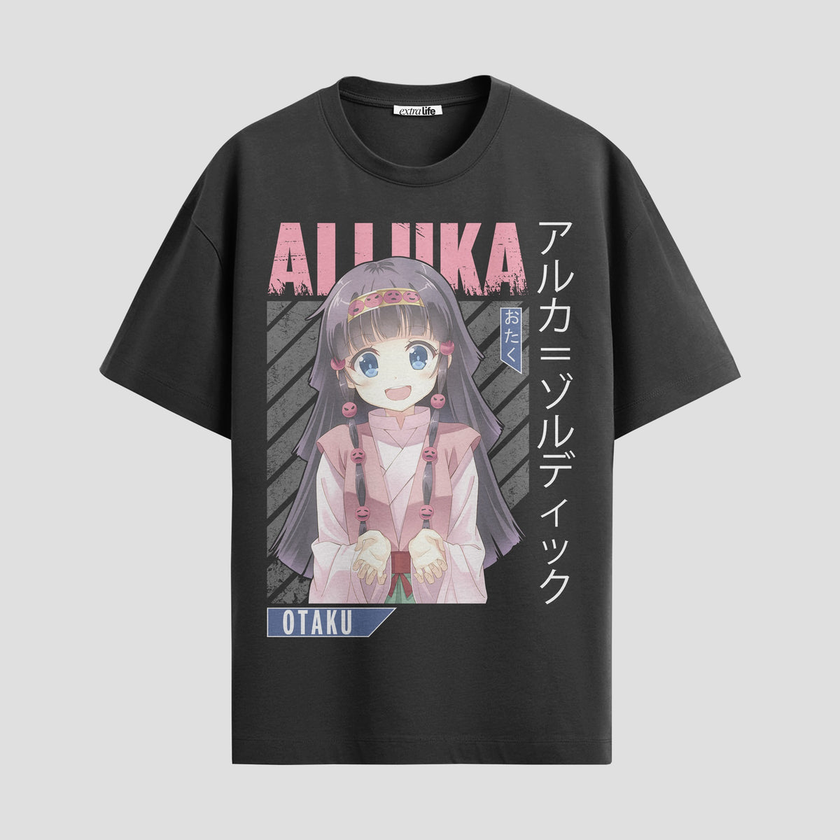 Playera urbana de anime y gaming ExtraLife MX, corte Classic Premium unisex ligero y transpirable en color Deep Black y Pure White, ropa de uso diario para gym y casual.