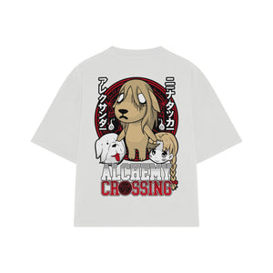 Playera streetwear premium de anime y gaming ExtraLife MX, corte oversized drop shoulder ligero y fresco en color Deep Black y Off-White, moda urbana mexicana de culto.