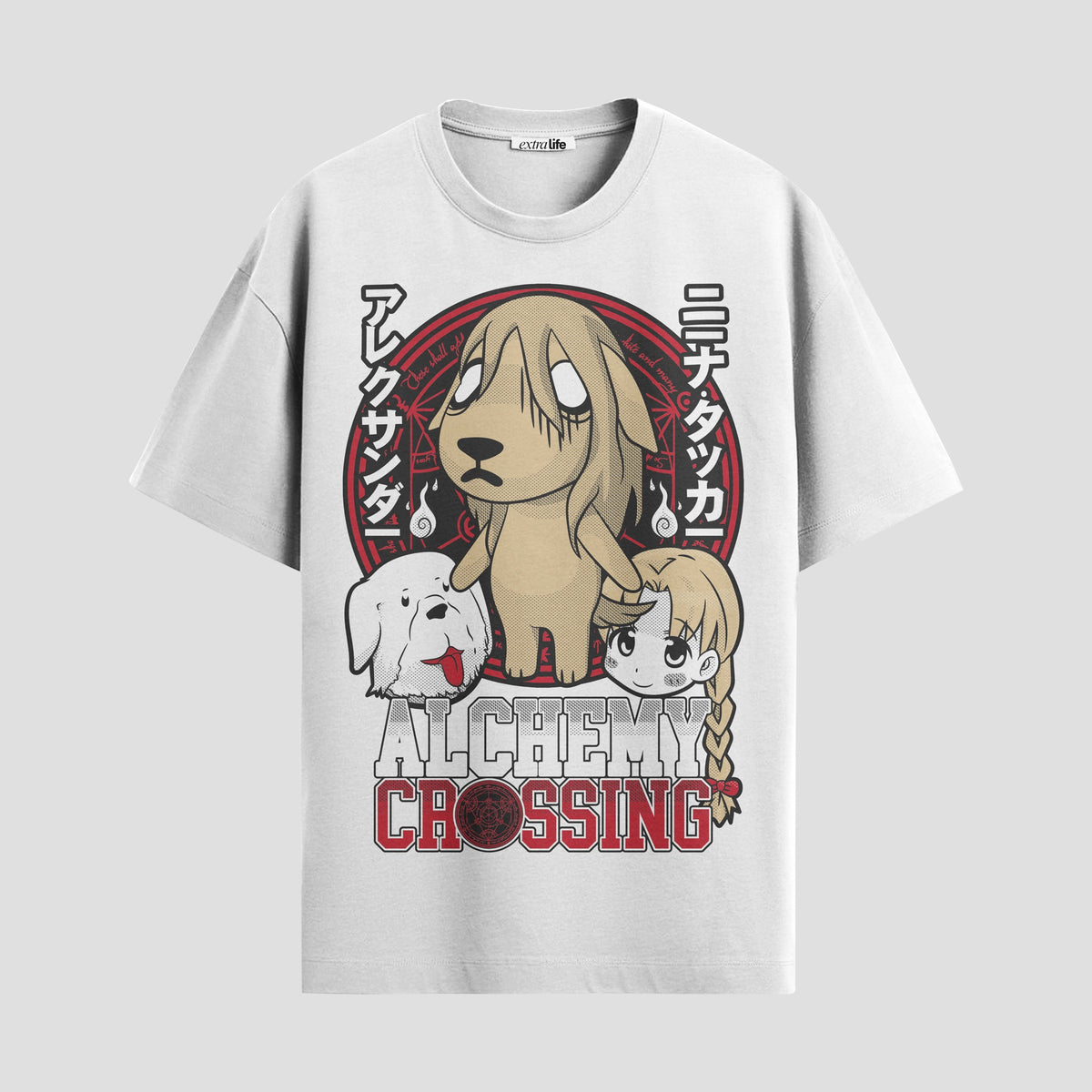 Playera urbana de anime y gaming ExtraLife MX, corte Classic Premium unisex ligero y transpirable en color Deep Black y Pure White, ropa de uso diario para gym y casual.