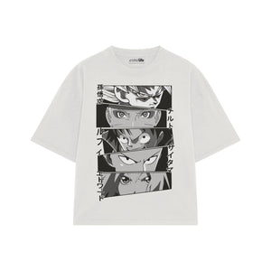 Playera streetwear premium de anime y gaming ExtraLife MX, corte oversized drop shoulder ligero y fresco en color Deep Black y Off-White, moda urbana mexicana de culto.