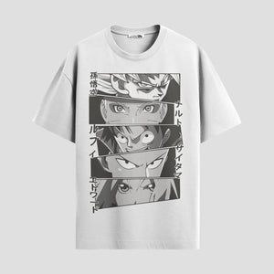 Playera urbana de anime y gaming ExtraLife MX, corte Standard Fit unisex ligero y transpirable en color Deep Black y Pure White, ropa de uso diario para gym y casual.