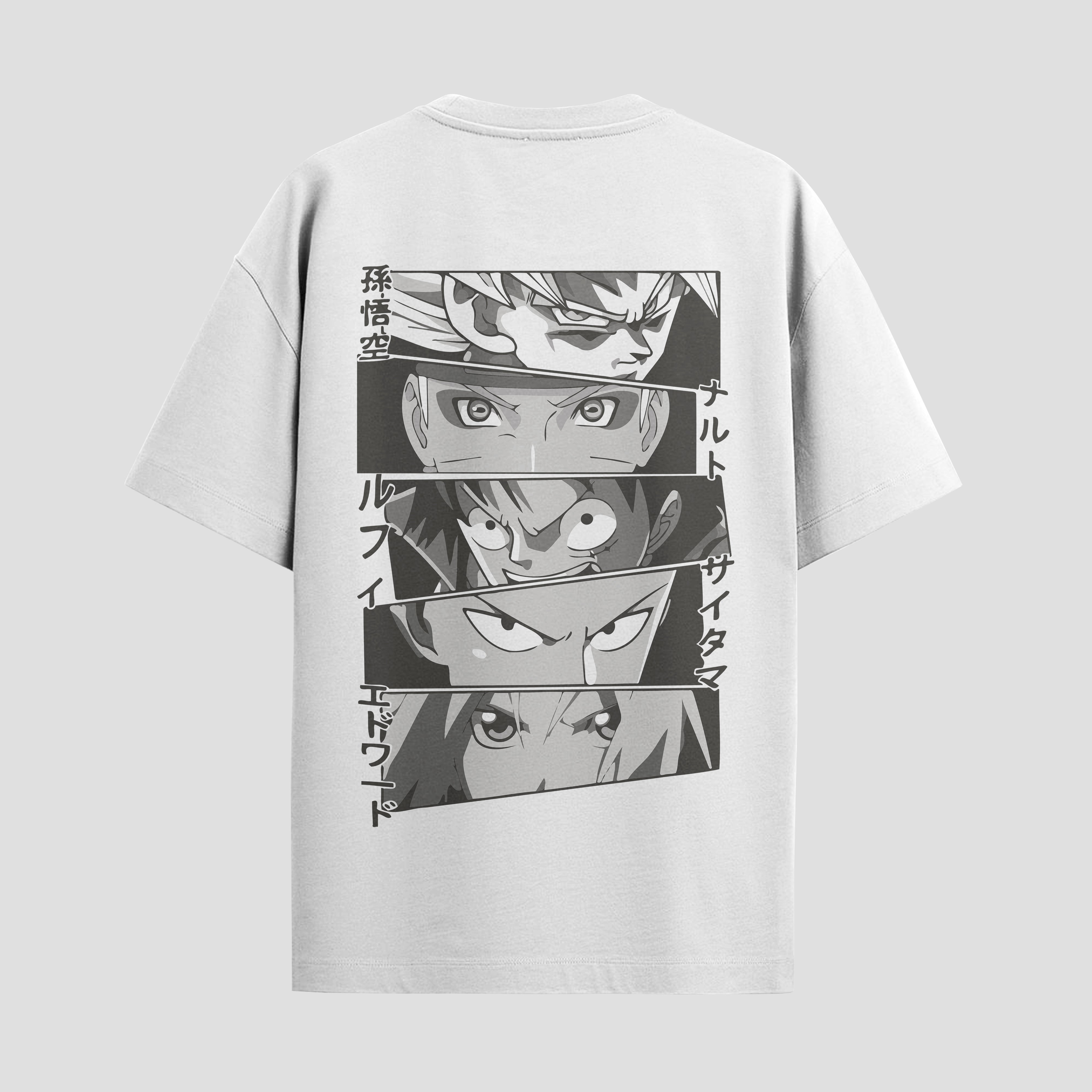 Playera urbana de anime y gaming ExtraLife MX, corte Standard Fit unisex ligero y transpirable en color Deep Black y Pure White, ropa de uso diario para gym y casual.