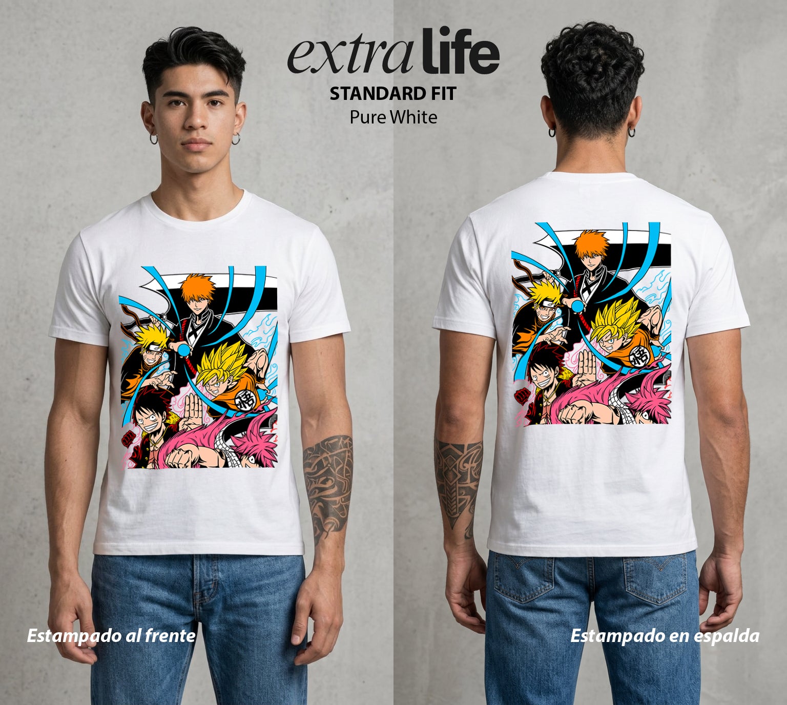 El Mundo del Anime | Las Leyendas Animadas #00049 - Playera Standard Fit | Pure White - Foto en modelo