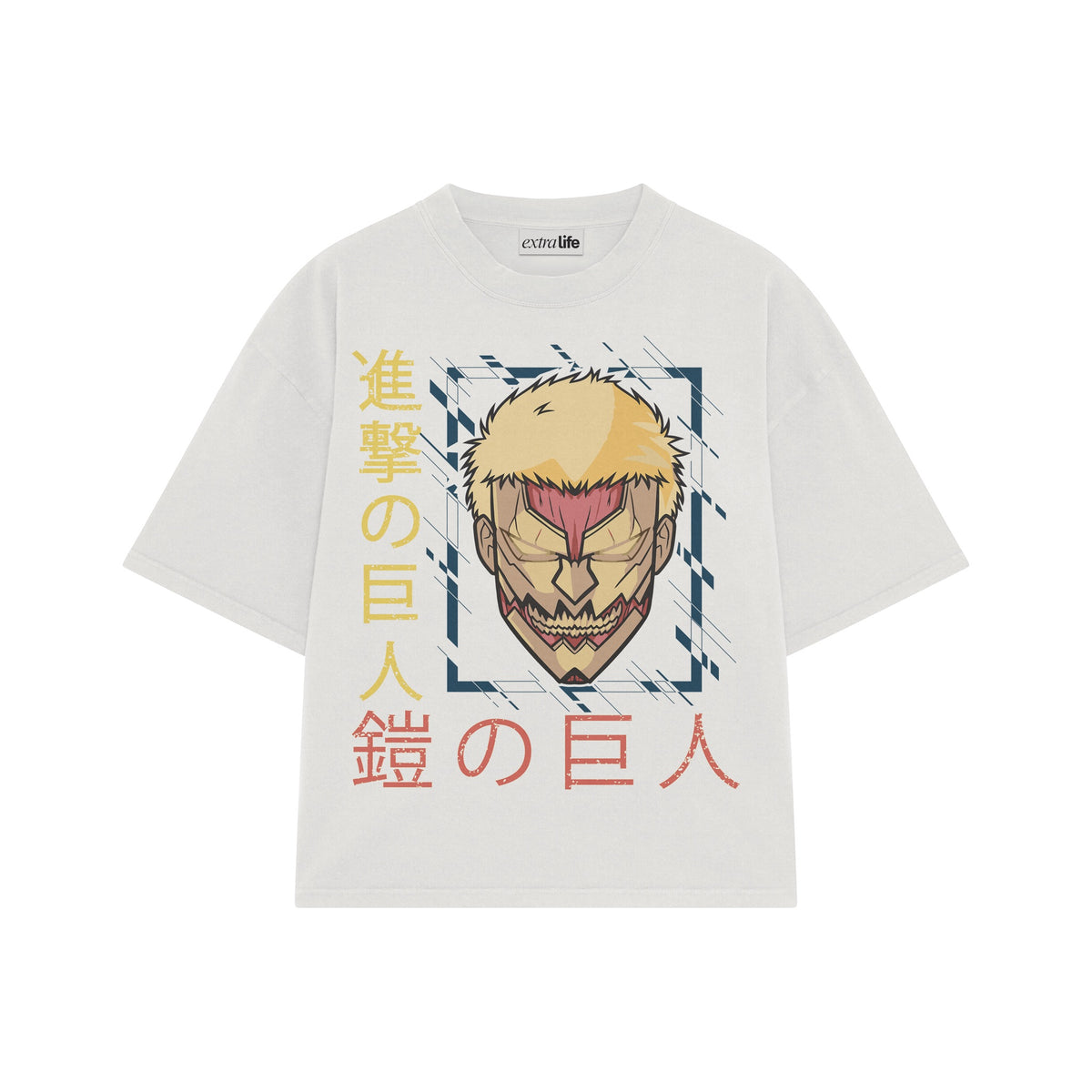 Playera streetwear premium de anime y gaming ExtraLife MX, corte oversized drop shoulder ligero y fresco en color Deep Black y Off-White, moda urbana mexicana de culto.