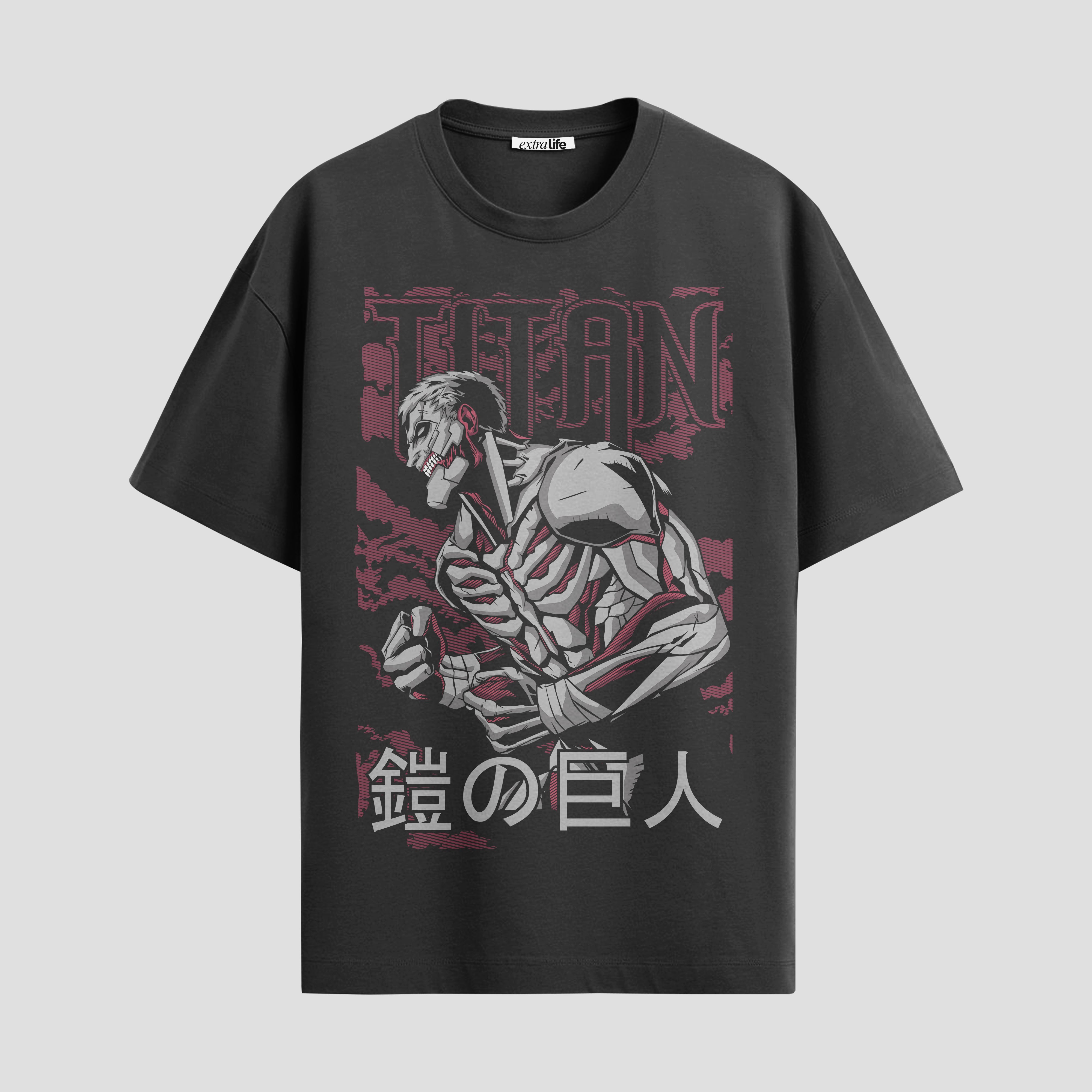 Playera urbana de anime y gaming ExtraLife MX, corte Standard Fit unisex ligero y transpirable en color Deep Black y Pure White, ropa de uso diario para gym y casual.
