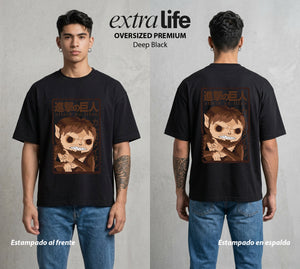 Mas Alla del Muro | La Bestia del Muro #00061 - Playera Oversized Premium | Deep Black - Foto en modelo