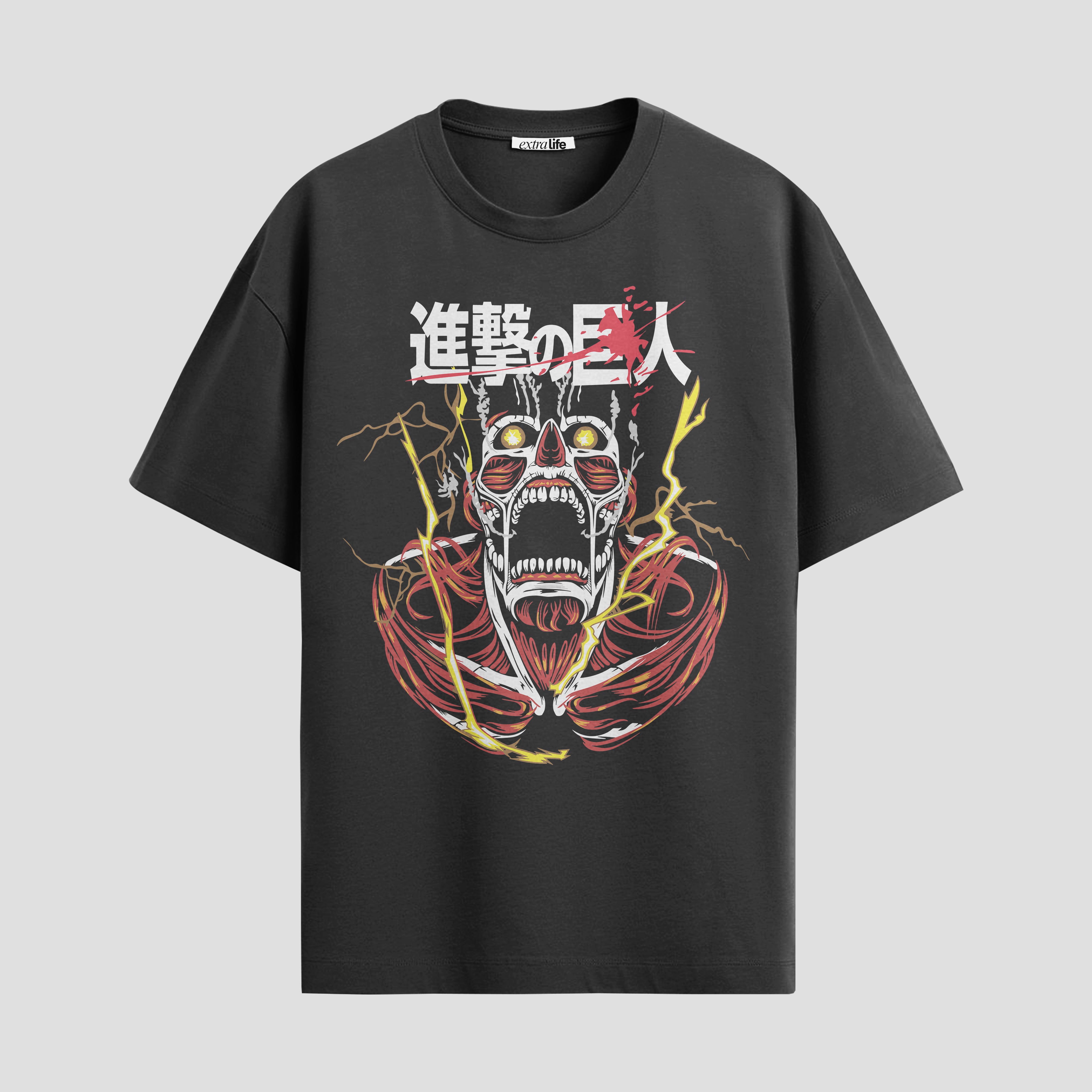 Playera urbana de anime y gaming ExtraLife MX, corte Standard Fit unisex ligero y transpirable en color Deep Black y Pure White, ropa de uso diario para gym y casual.