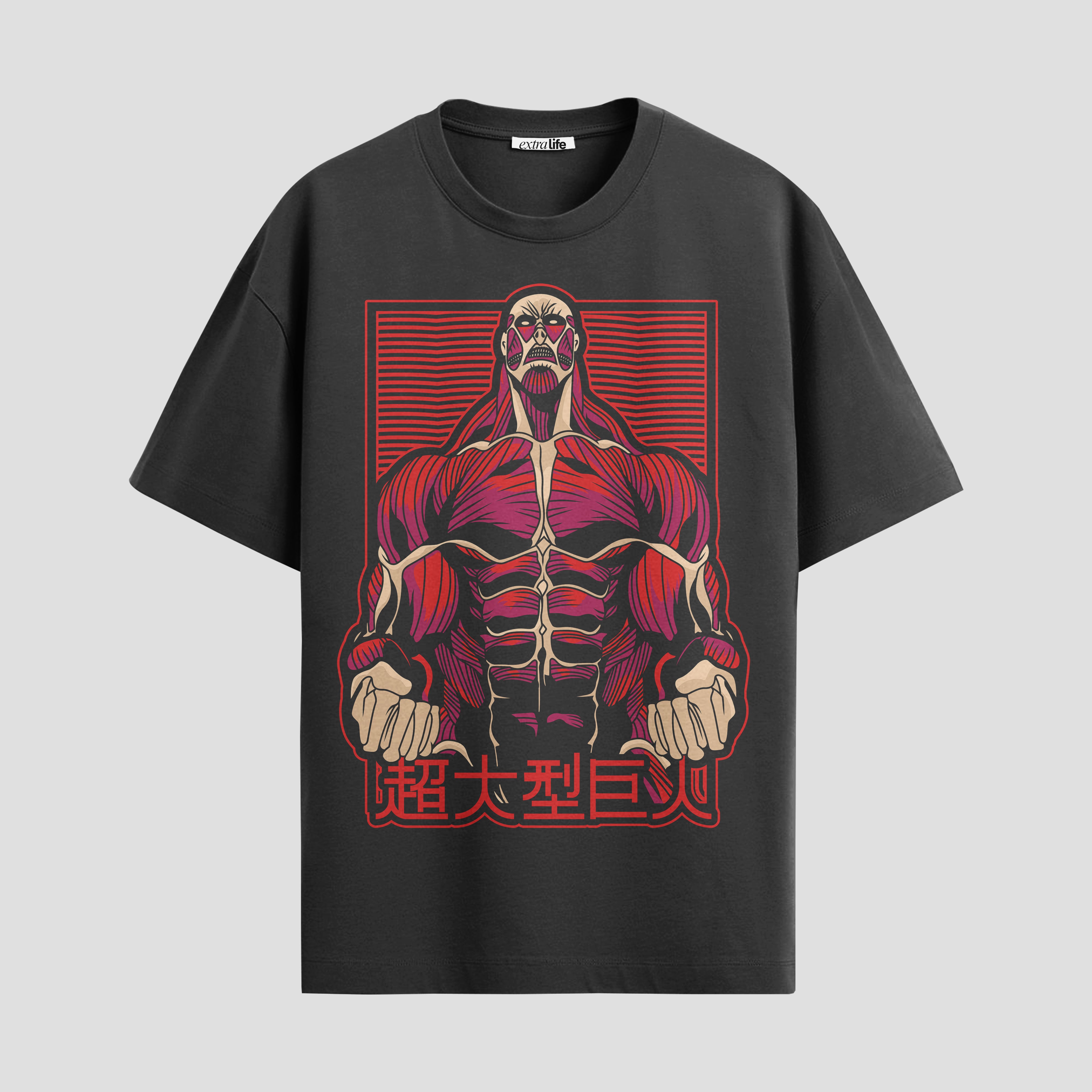 Playera urbana de anime y gaming ExtraLife MX, corte Standard Fit unisex ligero y transpirable en color Deep Black y Pure White, ropa de uso diario para gym y casual.