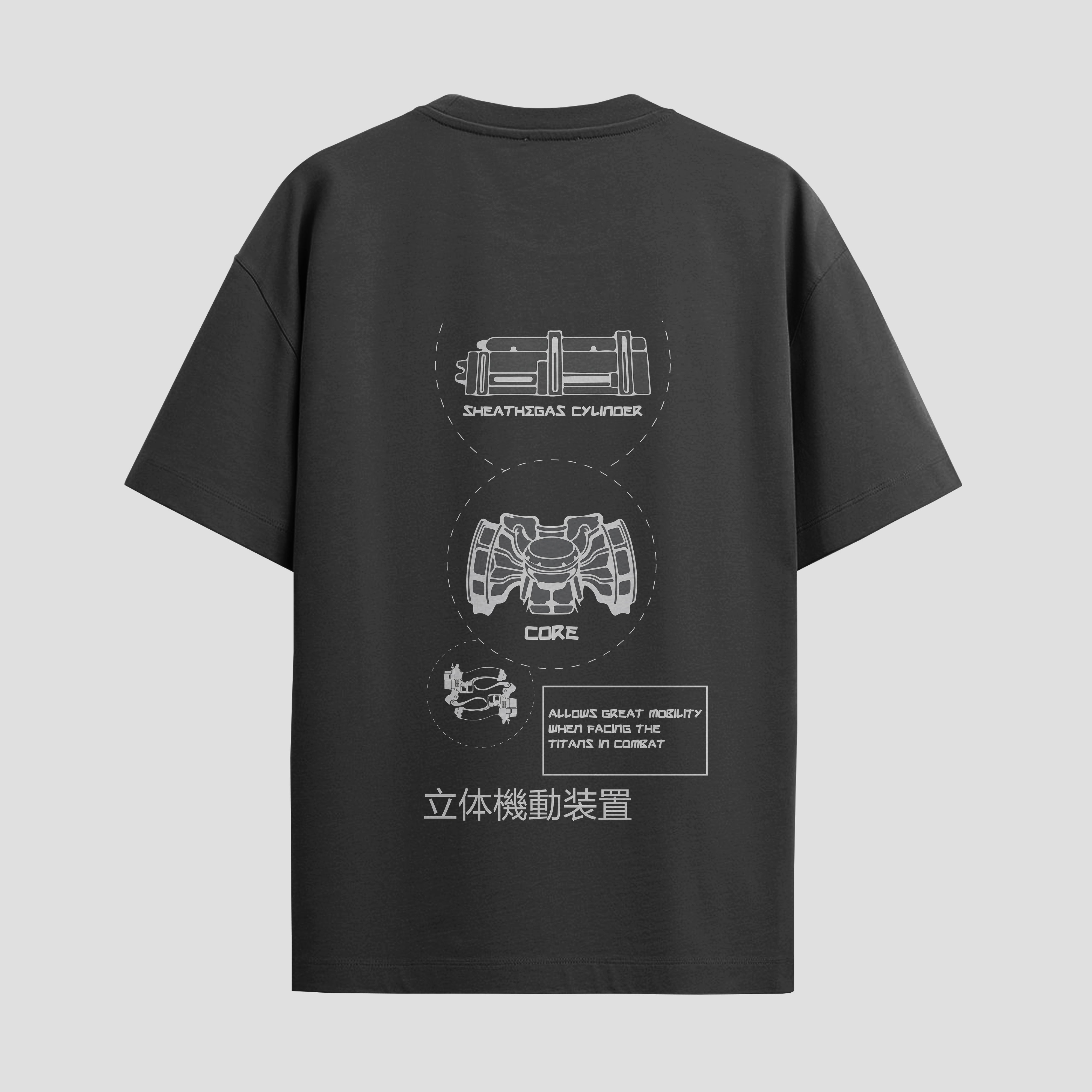 Playera urbana de anime y gaming ExtraLife MX, corte Standard Fit unisex ligero y transpirable en color Deep Black y Pure White, ropa de uso diario para gym y casual.