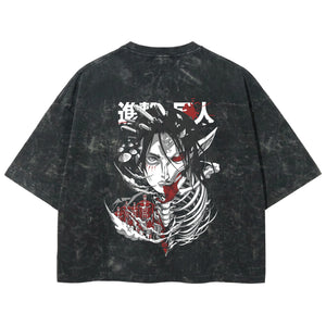 Playera streetwear premium de anime y gaming ExtraLife MX, corte boxy deluxe mineral wash heavyweight en color Acid Wash, moda urbana mexicana de culto.