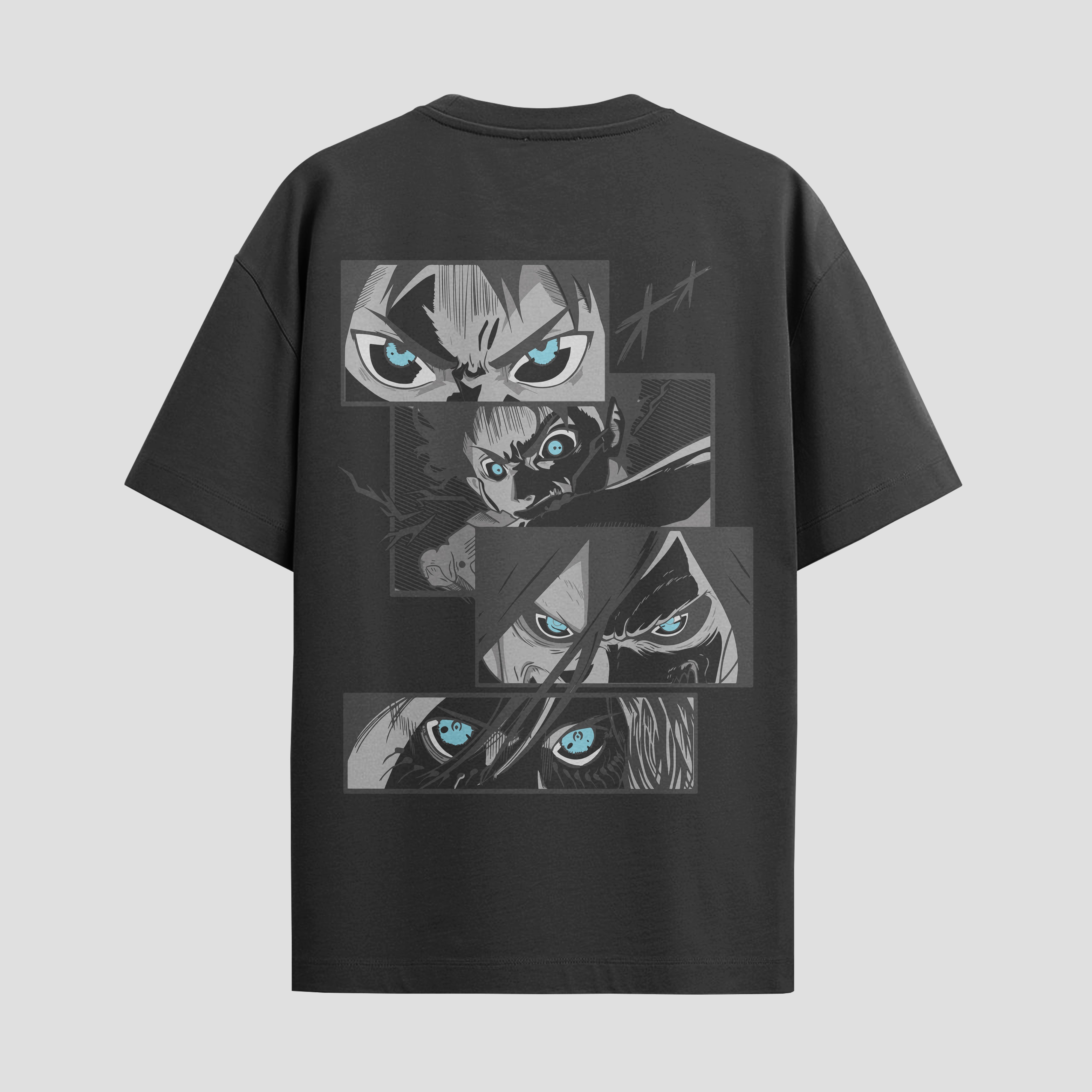 Playera urbana de anime y gaming ExtraLife MX, corte Standard Fit unisex ligero y transpirable en color Deep Black y Pure White, ropa de uso diario para gym y casual.