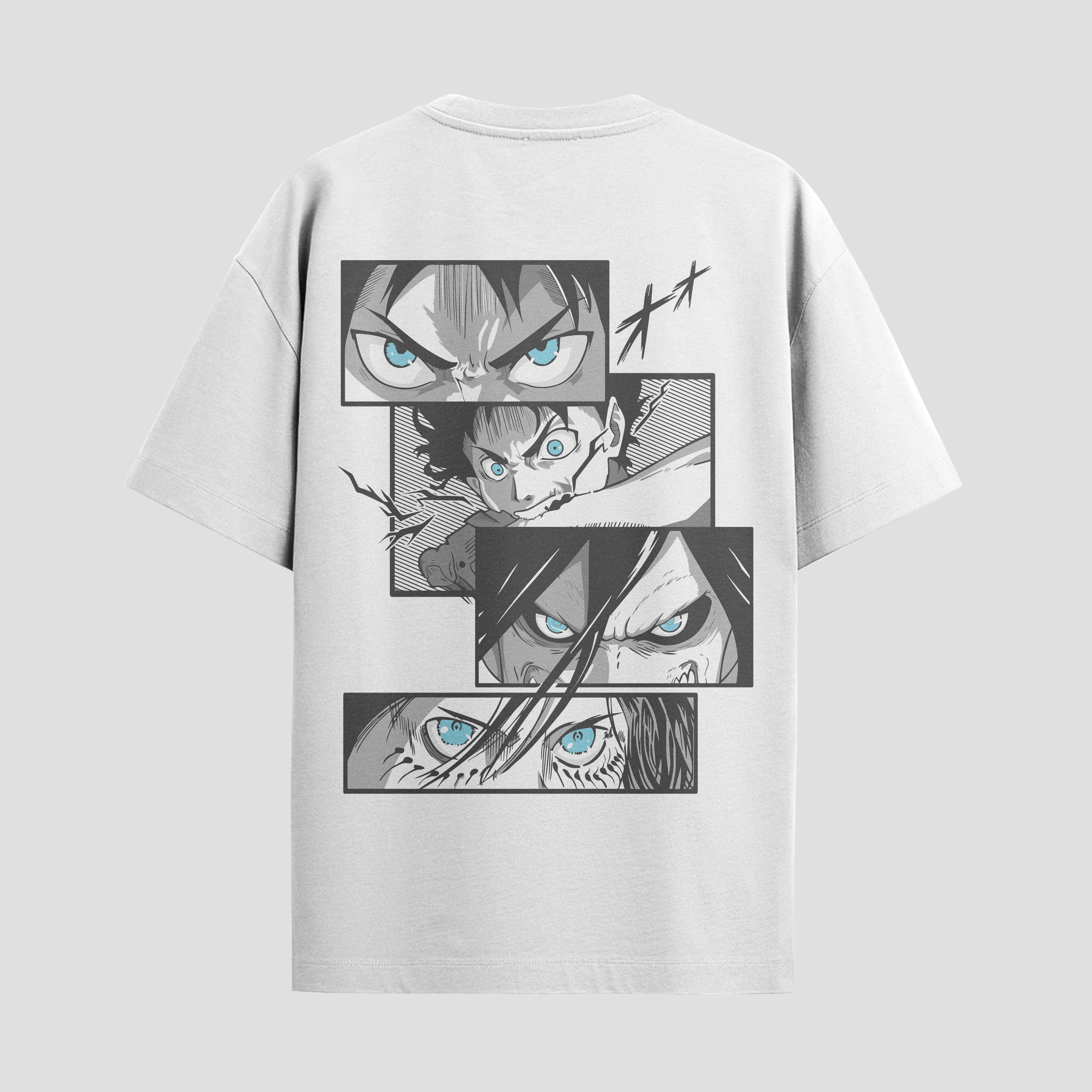 Playera urbana de anime y gaming ExtraLife MX, corte Standard Fit unisex ligero y transpirable en color Deep Black y Pure White, ropa de uso diario para gym y casual.