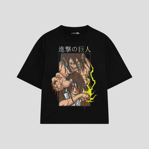 Playera streetwear premium de anime y gaming ExtraLife MX, corte oversized drop shoulder ligero y fresco en color Deep Black y Off-White, moda urbana mexicana de culto.