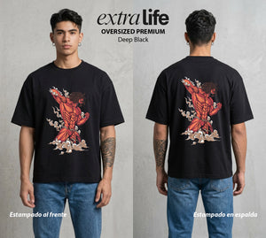Mas Alla del Muro | La Libertad o la Muerte #00077 - Playera Oversized Premium | Deep Black - Foto en modelo