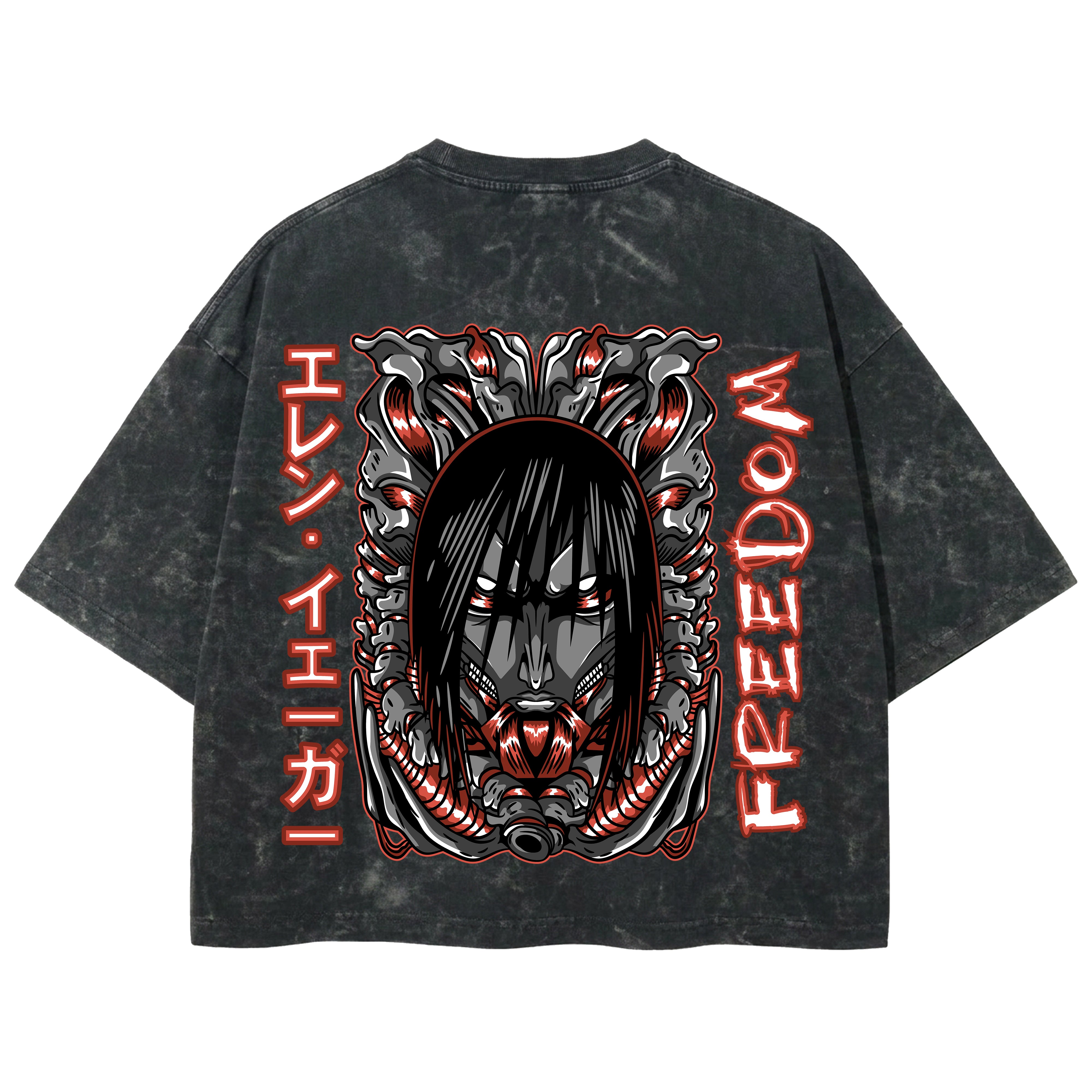 Playera streetwear premium de anime y gaming ExtraLife MX, corte boxy deluxe mineral wash heavyweight en color Acid Wash, moda urbana mexicana de culto.