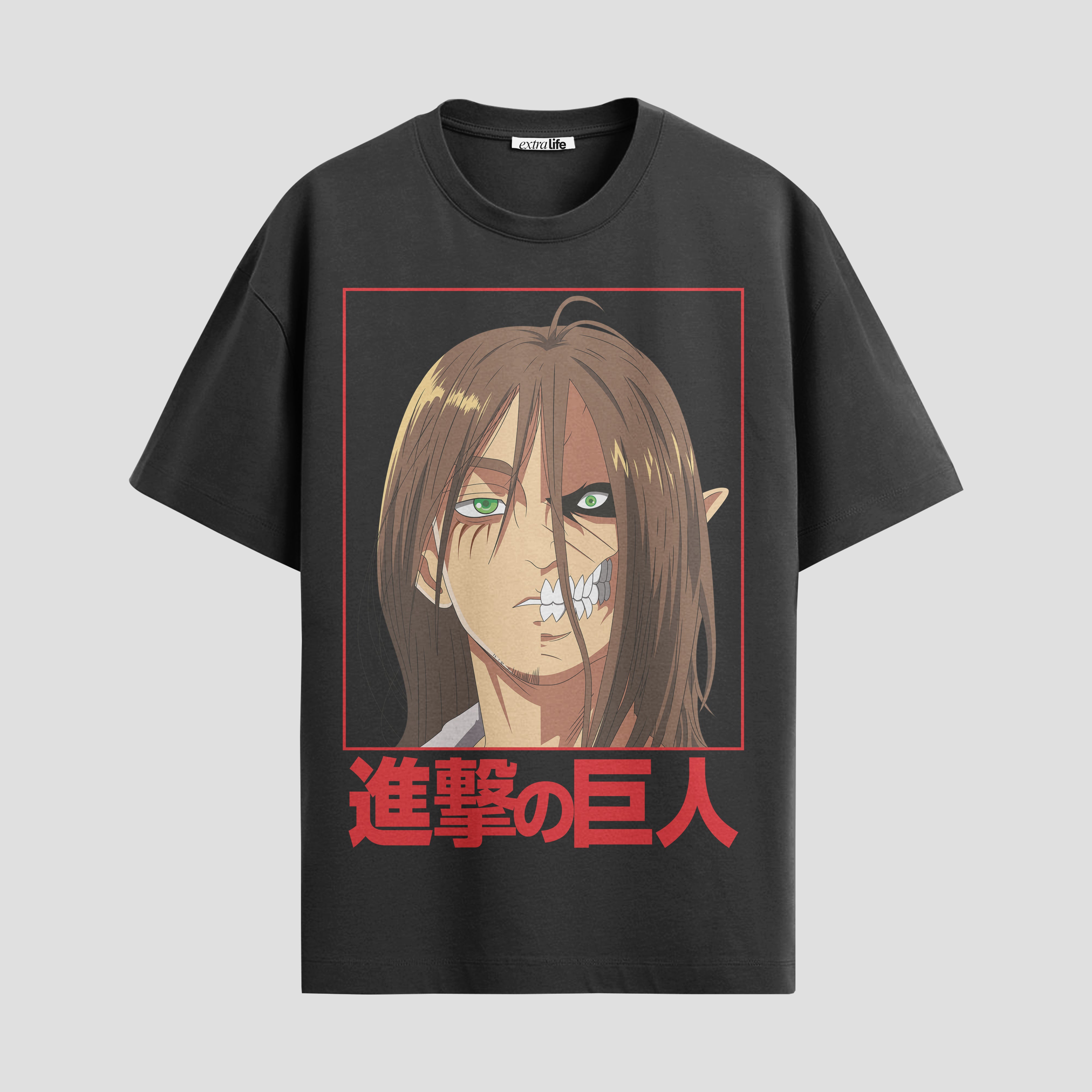Playera urbana de anime y gaming ExtraLife MX, corte Standard Fit unisex ligero y transpirable en color Deep Black y Pure White, ropa de uso diario para gym y casual.