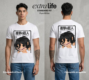 Mas Alla del Muro | La Libertad o la Muerte #00087 - Playera Standard Fit | Pure White - Foto en modelo