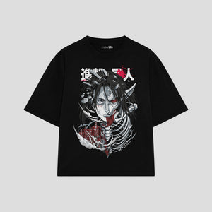 Playera streetwear premium de anime y gaming ExtraLife MX, corte oversized drop shoulder ligero y fresco en color Deep Black y Off-White, moda urbana mexicana de culto.