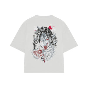 Playera streetwear premium de anime y gaming ExtraLife MX, corte oversized drop shoulder ligero y fresco en color Deep Black y Off-White, moda urbana mexicana de culto.
