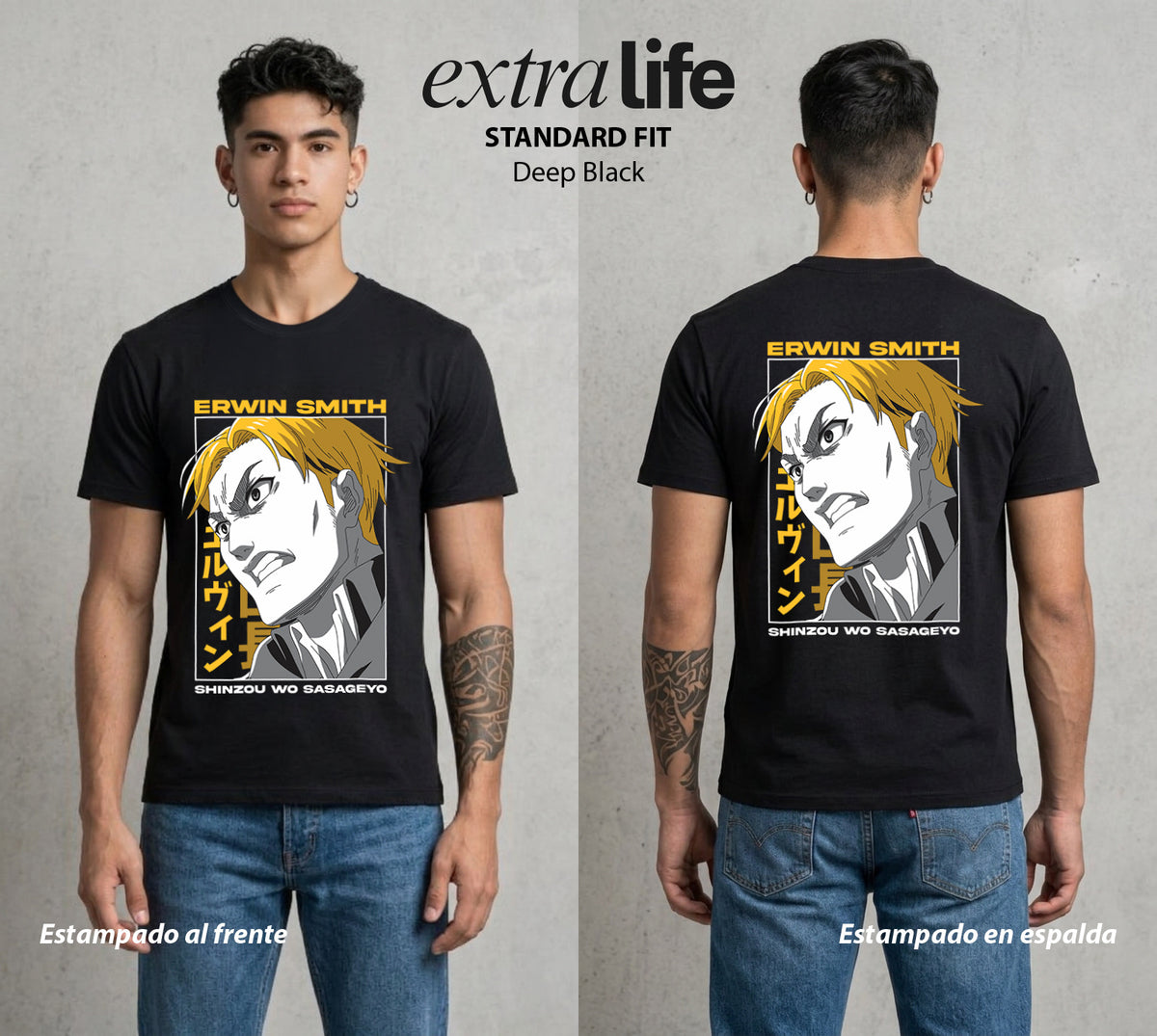 Mas Alla del Muro | El Comandante del Amanecer #00092 - Playera Classic Premium | Deep Black - Foto en modelo