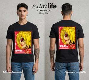 Mas Alla del Muro | La Titan Femenina #00094 - Playera Standard Fit | Deep Black - Foto en modelo