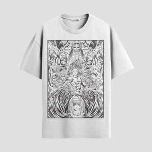 Playera urbana de anime y gaming ExtraLife MX, corte Classic Premium unisex ligero y transpirable en color Deep Black y Pure White, ropa de uso diario para gym y casual.