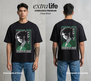 Mas Alla del Muro | La Cientifica del Frente #00100 - Playera Oversized Premium | Deep Black - Foto en modelo