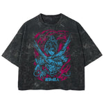 Playera streetwear premium de anime y gaming ExtraLife MX, corte boxy deluxe mineral wash heavyweight en color Acid Wash, moda urbana mexicana de culto.