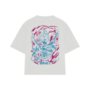 Playera streetwear premium de anime y gaming ExtraLife MX, corte oversized drop shoulder ligero y fresco en color Deep Black y Off-White, moda urbana mexicana de culto.