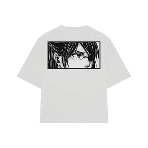 Playera streetwear premium de anime y gaming ExtraLife MX, corte oversized drop shoulder ligero y fresco en color Deep Black y Off-White, moda urbana mexicana de culto.